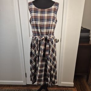 Heritage Plaid Sleeveless Midi Dress